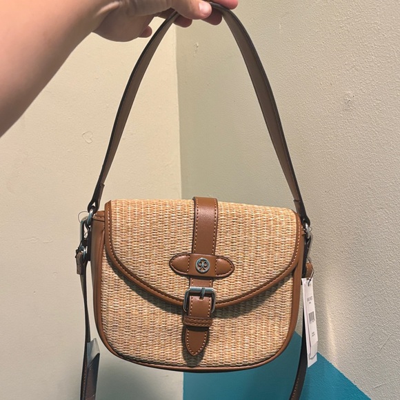 Nine West Tan and Brown Woven Shoulder Bag - Picture 1 of 11